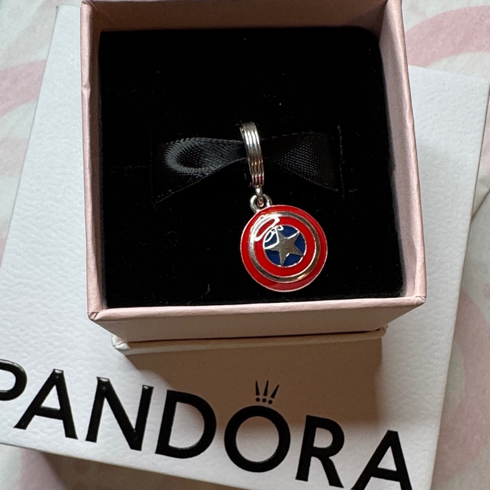 Retired Pandora captain America shield dangle charm